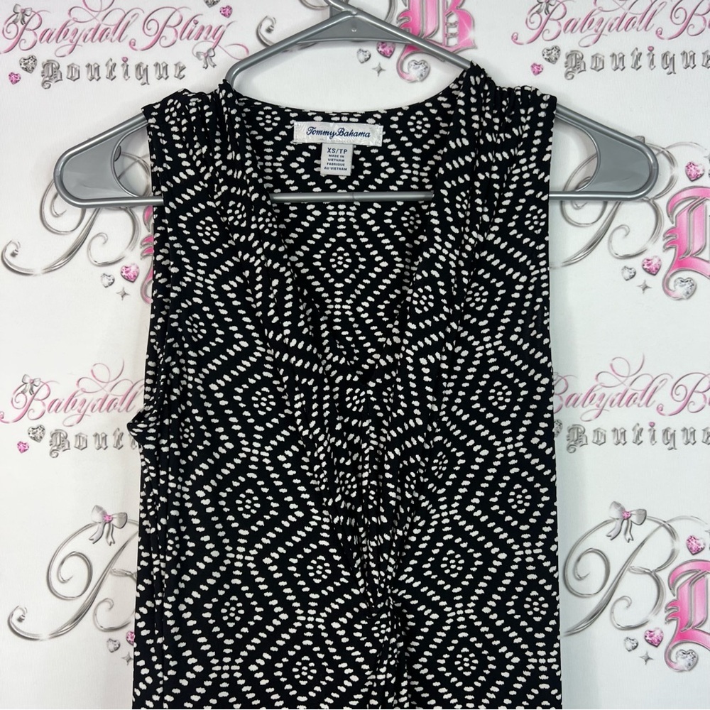 Tommy Bahama dress maxi long Aztec Black and White Patterned Maxi Dress - Picture 4 of 10